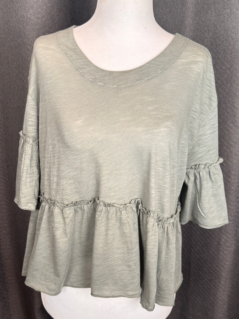 Altar'd State Sage Ruffle Peplum Tunic